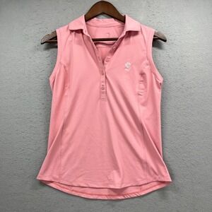 Zero Restriction Polo Shirt Womens Small Sleeveless Pink Golf Tennis Logo Active